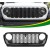 Paintable 2024 Front Grille Compatible with Jeep Wrangler JL JLU and Gladiator JT 2018 to 2024 with Camera Hole (Black)