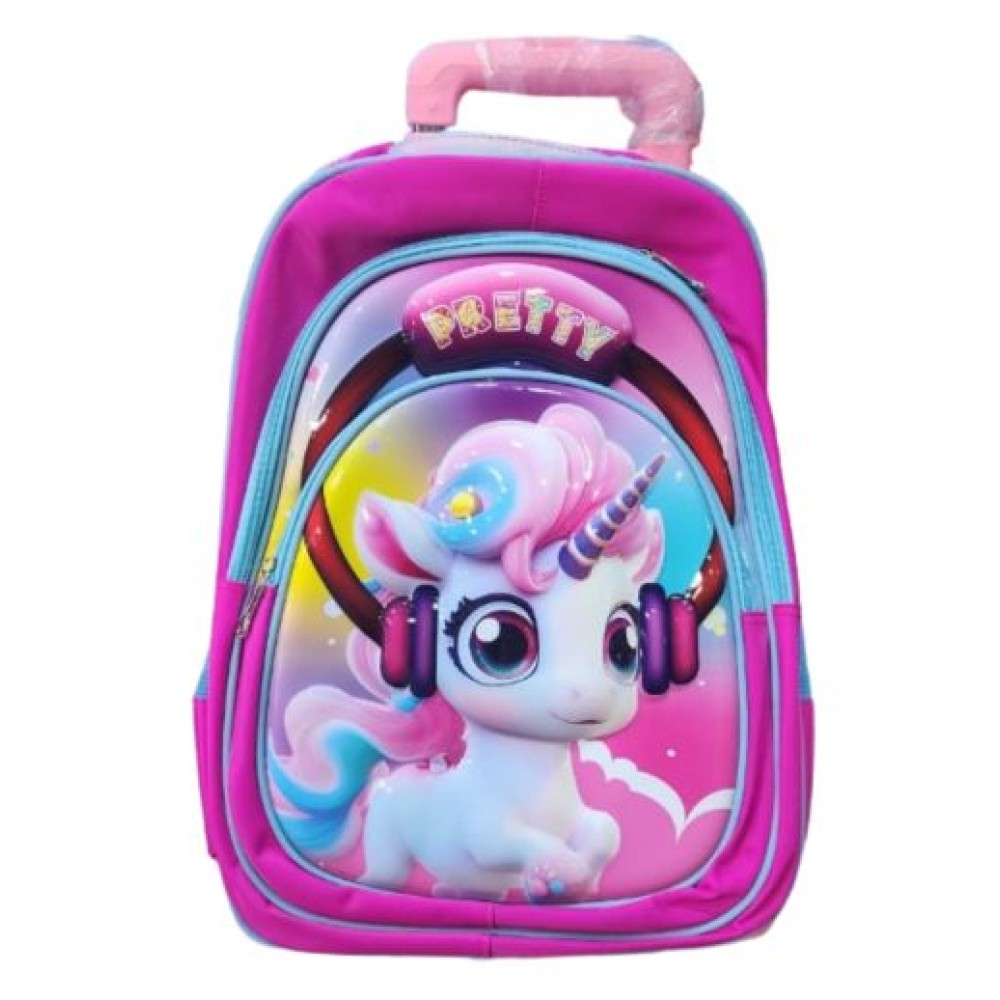 Unicorn Roller Backpack with Wheels Set for Elementary Students