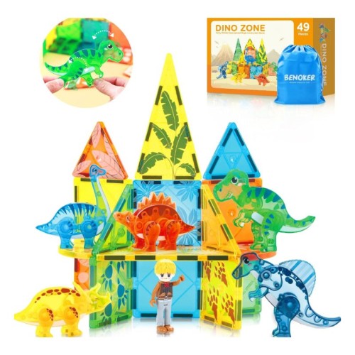 Animals Magnet Building Blocks Toys Dino World - 56 Tiles