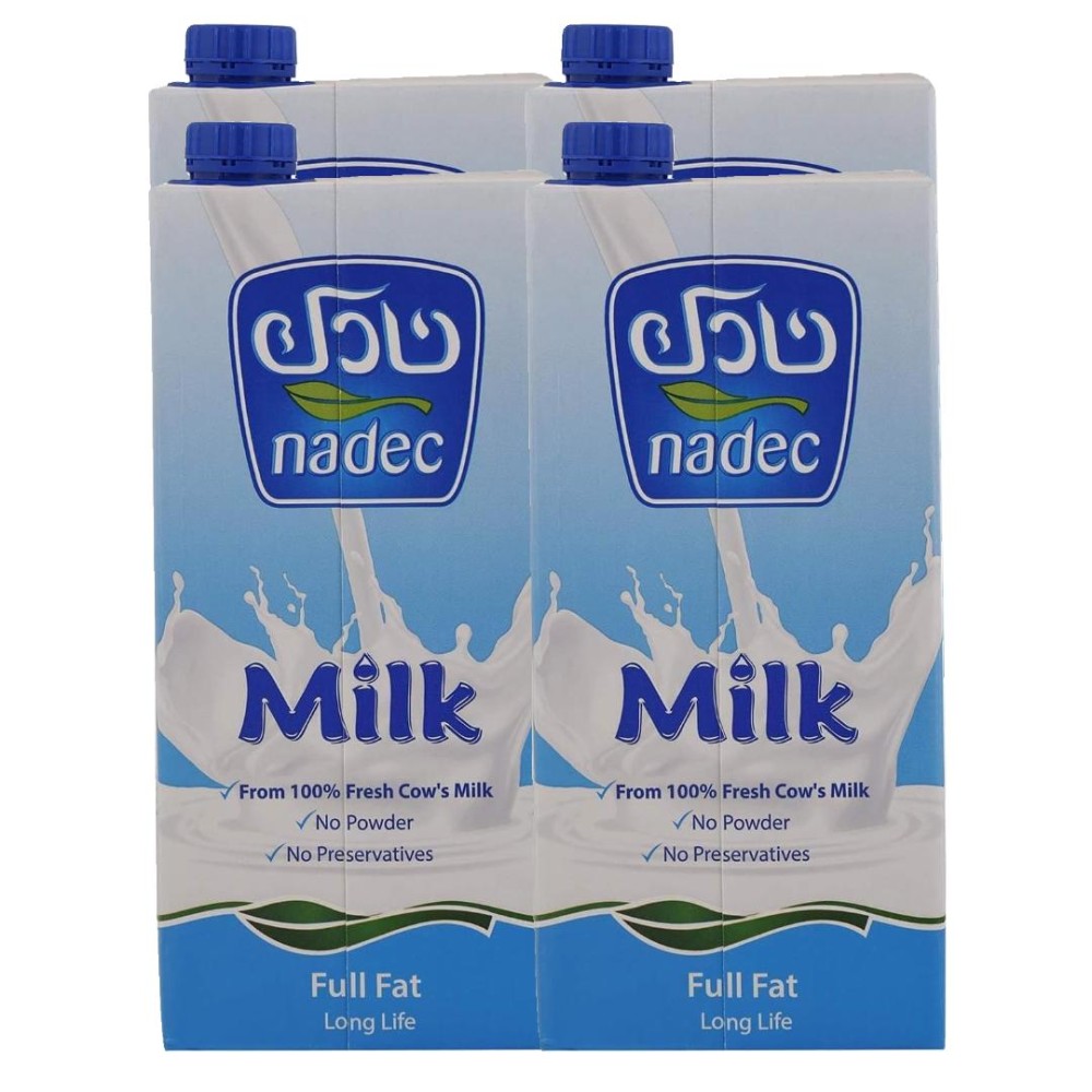 Nadec Full Fat Milk 4 x 1L - Fresh & Nutritious Cow’s Milk