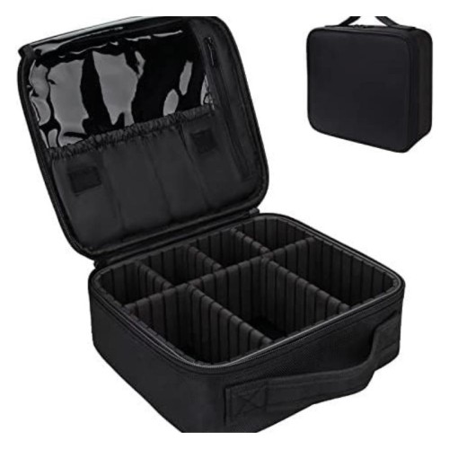 Professional Cosmetic Train Case - Artist Makeup Storage Bag with Tool Organizer