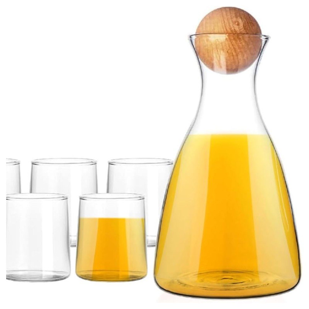 Borosilicate Glass Water Carafe with Bamboo Lid