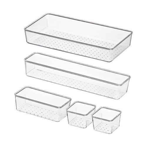 5-Piece Drawer Organizer Set - Multi-purpose Storage Boxes and Trays