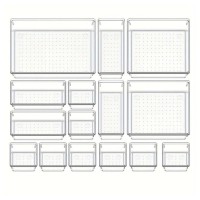 13pcs Clear Plastic Drawer Organizers