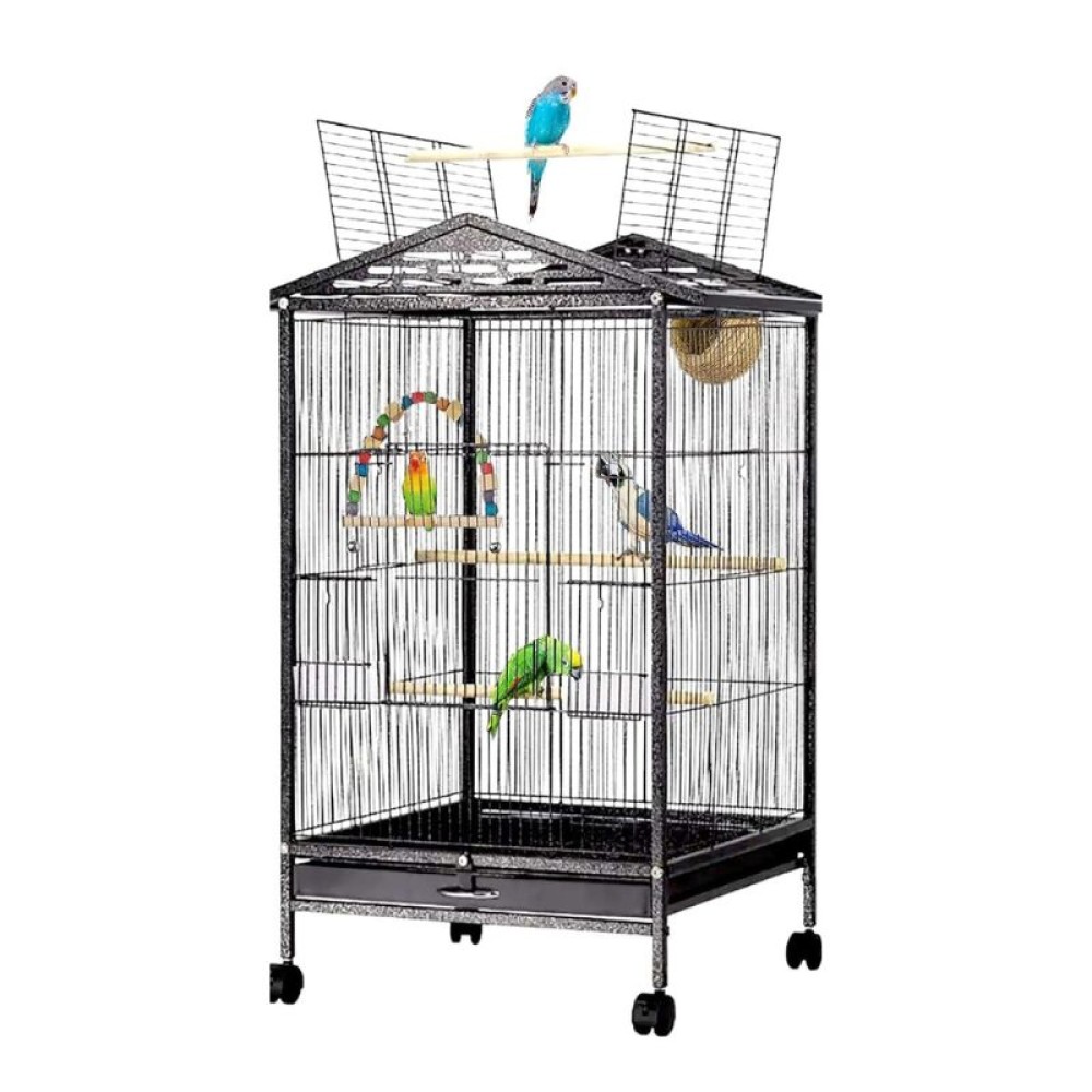 Large Metal Bird Cage with Wheels