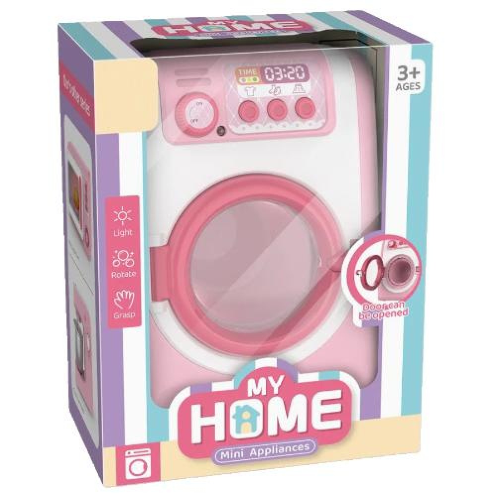 Children's Pretend Play Toy Set - Simulated Pink Washing Machine