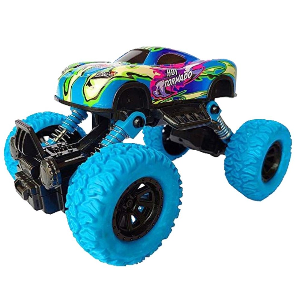 Metal Big Foot Car Toy - 4WD Friction-Powered Monster Truck for Boys (Blue)