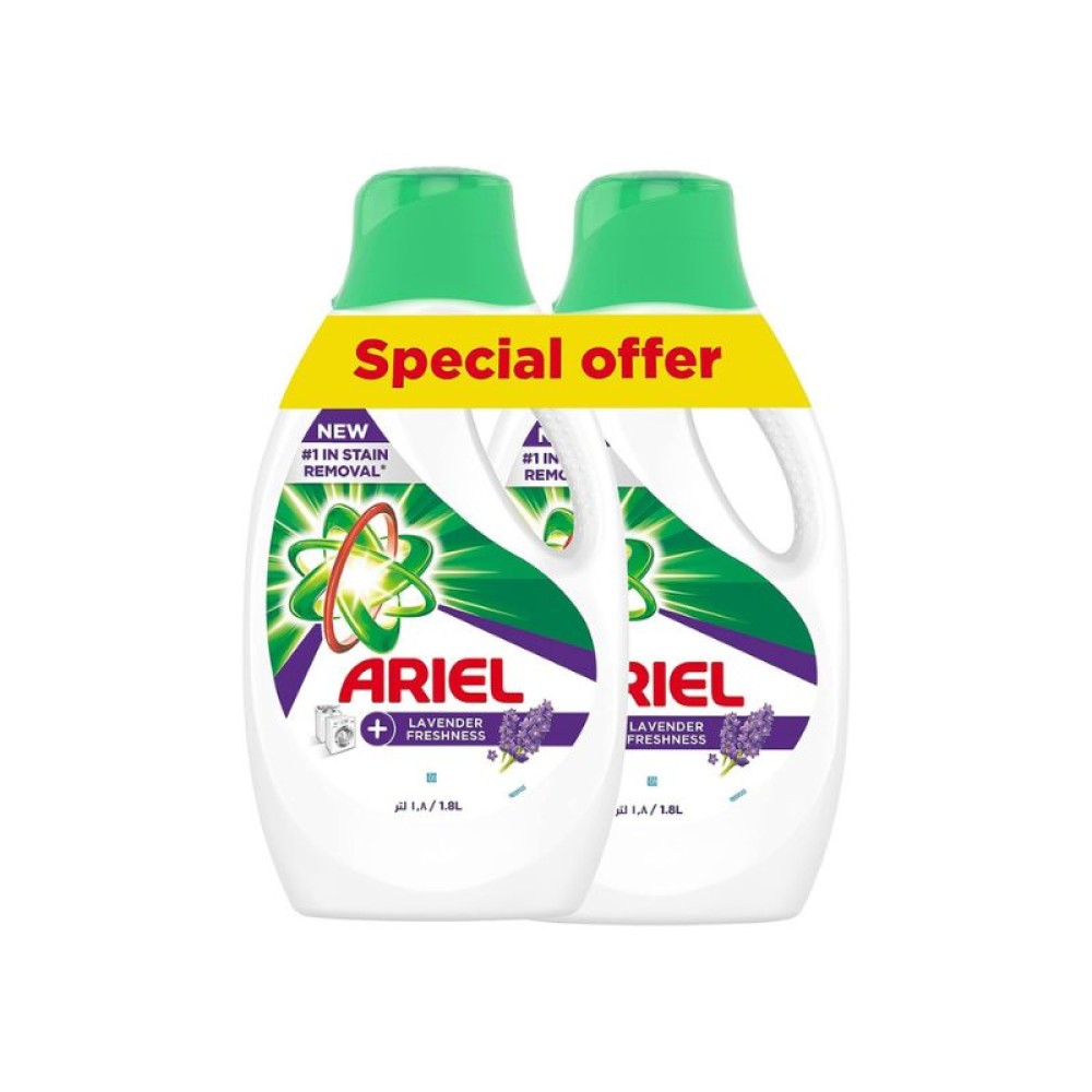 Ariel Lavender Laundry Detergent Liquid Gel 2 x 1.8L