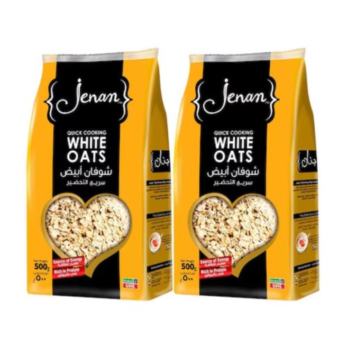 Jenan Quick Cooking White Oats 500g Pack of 2 – Nutritious & Ready in Minutes