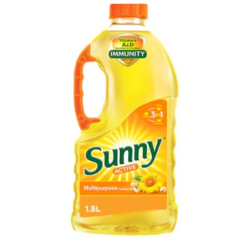 Sunny Sun Active Blended Vegetable Oil - 1.5L, Light & Versatile Cooking Oil