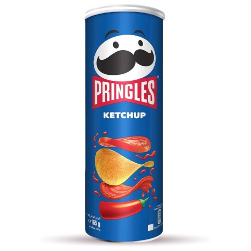 Pringles Ketchup Flavored Chips 165g - Tangy Potato Crisps in Resealable Can