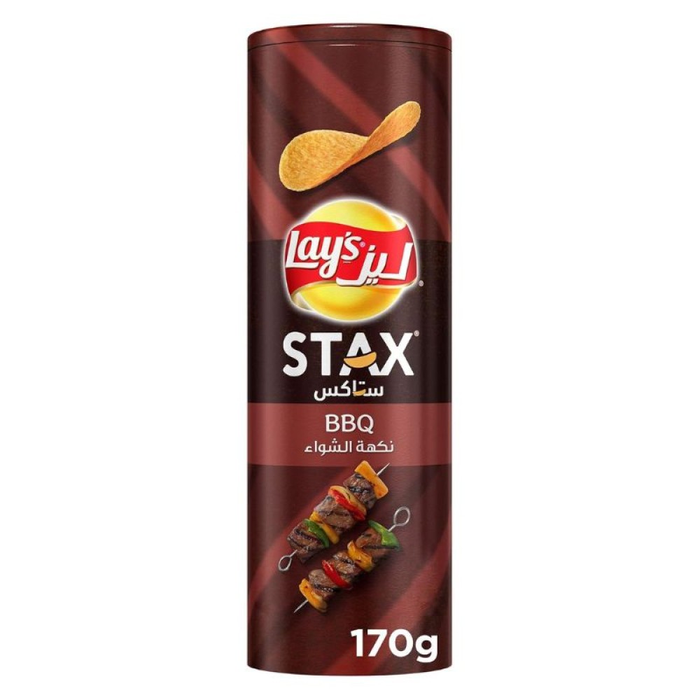 Lays Stax BBQ Crisps - 170g of Smoky, Tangy Flavorful Crunch