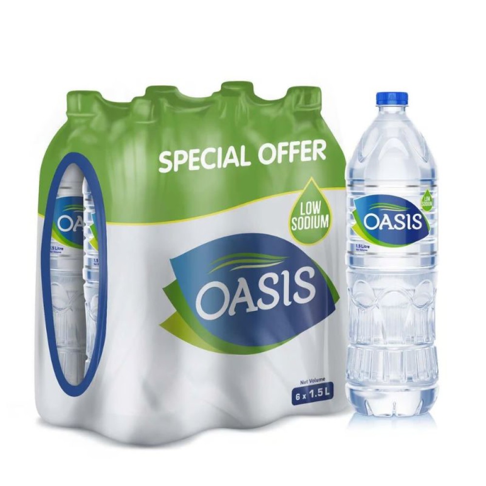 Oasis Drinking Water 1.5L x 6 Bottles | Pure & Refreshing Hydration for Home or Office