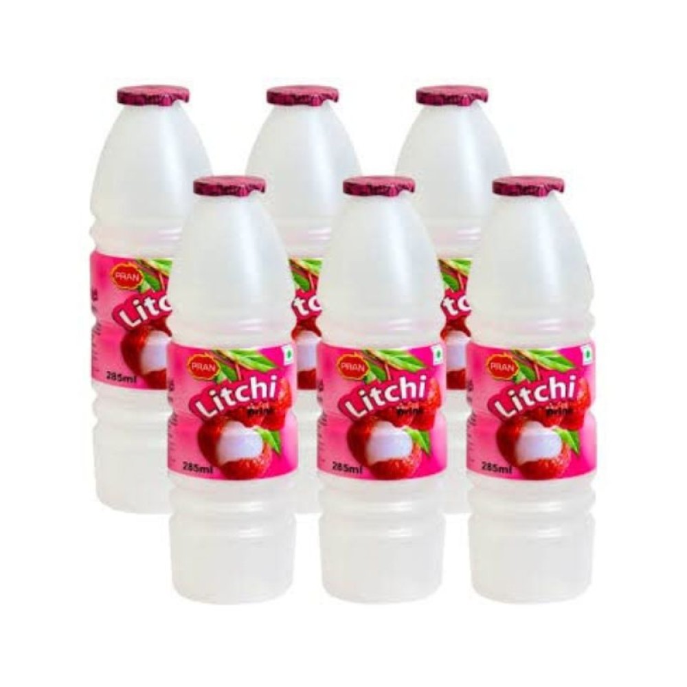 Pran Litchi Juice – 285ml (Pack of 6 Bottles)