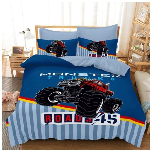 Kids 3D Monster Truck Bedding Duvet Cover Set (6pcs) | Bold & Fun Bedroom Decor