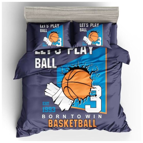 Kids Basketball Born to Win Duvet Cover Set | Sporty & Motivational Bedding