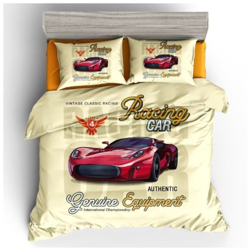 Racing Car Print Duvet Cover Set | Bold & Sporty Bedding