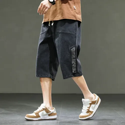 Men's Plus Size Denim Shorts, Summer Streetwear Y2K Baggy Jean Shorts