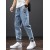 Spring/Summer Black & Blue Cargo Jeans for Men | Streetwear Denim Jogger Pants, Baggy Harem Style, Plus Size 6XL-8XL