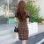 Knitted Office Dress - Casual Slim O-neck Short Sleeve Plaid Mini Dress