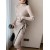 Women’s Knitted Lace-Up Dress - Autumn Winter Slim Long Sleeve Sweater Skirt for Office