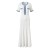 2024 New Summer Elegant Women’s Knitted Maxi Dress - Chic O-Neck Short Sleeve Denim Patchwork Bodycon Dress