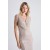 HOX'S Carmen Beige Midi Pencil Evening Dress with Sequins, Double Breasted Collar, and Sleeveless Front