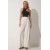 Happiness İstanbul Women's Cream/Blue/Black Pleated Wide Leg Trousers with Belt Loops