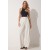 Happiness İstanbul Women's Cream/Blue/Black Pleated Wide Leg Trousers with Belt Loops