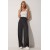 Happiness İstanbul Women's Cream/Blue/Black Pleated Wide Leg Trousers with Belt Loops