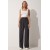 Happiness İstanbul Women's Cream/Blue/Black Pleated Wide Leg Trousers with Belt Loops