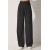 Happiness İstanbul Women's Cream/Blue/Black Pleated Wide Leg Trousers with Belt Loops