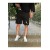 DEEPSENCE Men's Black Combed Cotton Football Player Printed Slim Fit Shorts