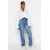 Trendyol Collection Blue Ripped High Waist Long Straight Jeans for Casual Style