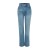 Trendyol Collection Blue Ripped High Waist Long Straight Jeans for Casual Style