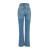 Trendyol Collection Blue Ripped High Waist Long Straight Jeans for Casual Style