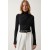 Happiness İstanbul Women's Black Gathered High Collar Sandy Blouse