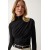 Happiness İstanbul Women's Black Gathered High Collar Sandy Blouse