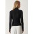 Happiness İstanbul Women's Black Gathered High Collar Sandy Blouse