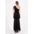 HOX's Scarlet One-Shoulder Maxi Dress - Black Sequin Fishnet Evening Gown