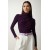 Happiness İstanbul Women's Plum Gathered High Collar Sandy Blouse