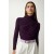 Happiness İstanbul Women's Plum Gathered High Collar Sandy Blouse