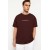 Oversize Dark Brown Cotton T-Shirt – Text Printed & Stylish