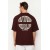 Oversize Dark Brown Cotton T-Shirt – Text Printed & Stylish