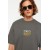 Anthracite Embroidered Oversize Short Sleeve Cotton T-Shirt | Casual Wear