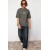 Anthracite Embroidered Oversize Short Sleeve Cotton T-Shirt | Casual Wear