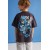 GRIMELANGE Boy’s Purple Relaxed Fit T-Shirt | Comfortable Graphic Tee