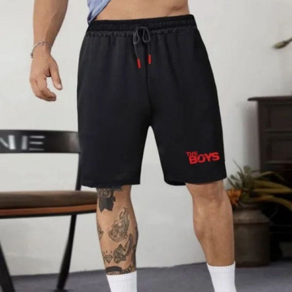 Relax Family XF Black Slim Fit Men's Sports Shorts – Quick-Drying, Printed for Basketball & Football