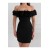 ESRAHELVACI Black Collar Frilly Fitted Mini Dress - Elegant Party Dress