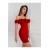 ESRAHELVACI Red Collar Frilly Fitted Mini Dress - Elegant Party Dress